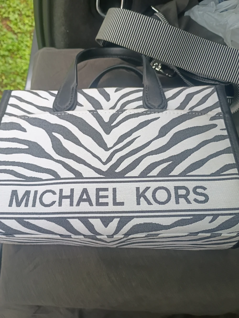 Michael Kors Zebra-Print Canvas Tote - Black & White Purse